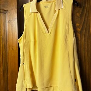 Athleta Yellow Sleeveless Polo V-Neck Active Tank